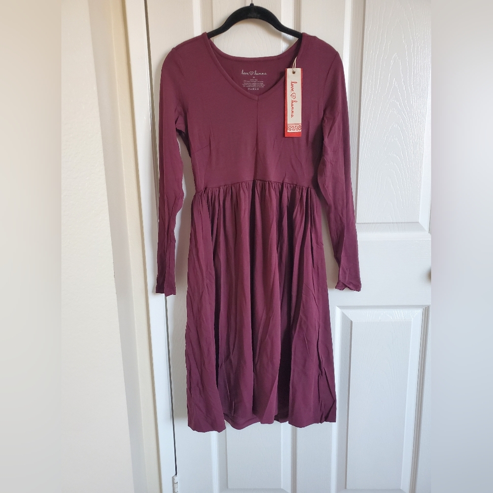 Hanna Andersson Long Sleeve Purple Swing Dress XS